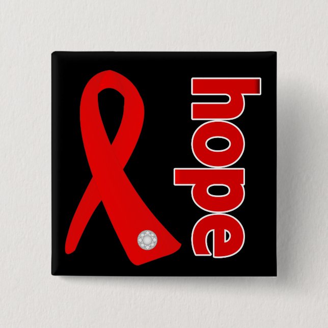 Blood Cancer Hope Ribbon Knapp (Framsida)