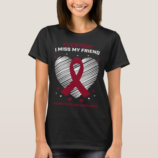 Blood Cancer jag saknar min vän Många Myeloma Awa T Shirt (Framsida)