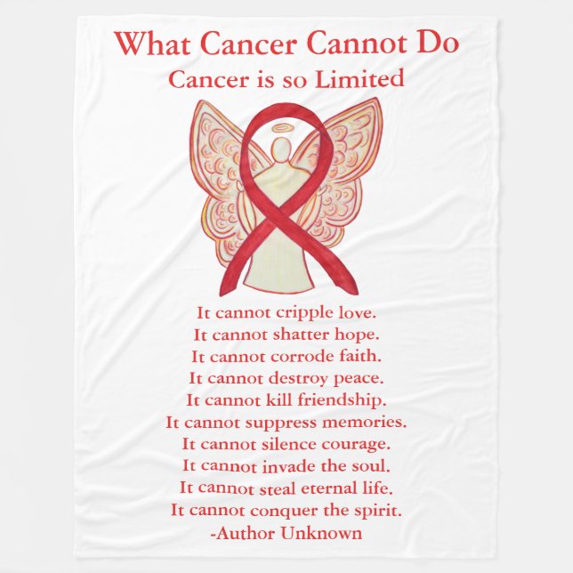 Blood Cancer Red Awareness Ribbon Fleece Blanket (Framsidan)