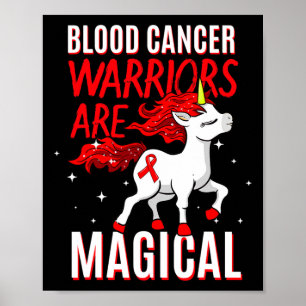 Blood Cancer Warrior Magical Enhörning Röd Band Li Poster