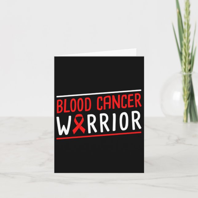 Blood Cancer Warrior Red Ribbon Kort (Framsida)