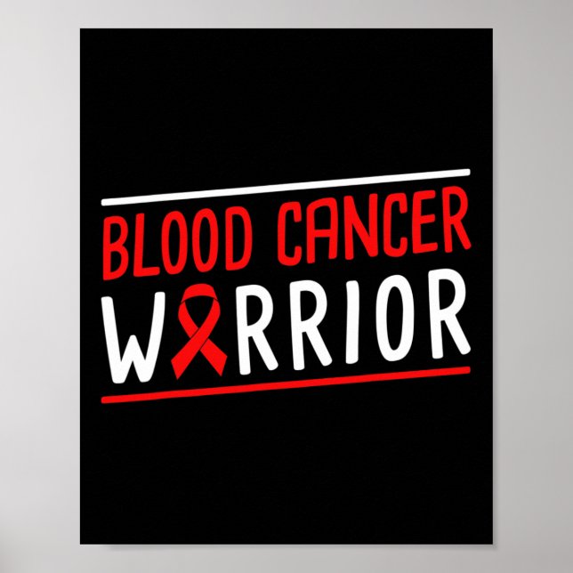 Blood Cancer Warrior Red Ribbon Poster (Framsidan)