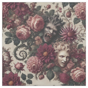 Blood - Gothic Victorian Påstående Tile Tyg