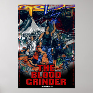 Blood Grinder - teatralisk ena-Lakan Poster