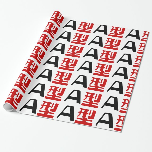 Blood Group A Japanska Kanji Presentpapper (Utrullad)