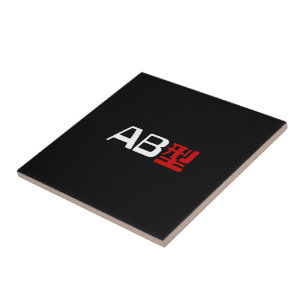 Blood Group AB Japanska Kanji Kakelplatta