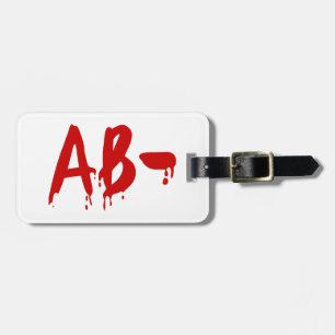 Blood Group AB - Negativ #Horror Hospital Bagagebricka