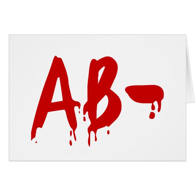 Blood Group AB - Negativ #Horror Hospital Hälsningskort (Framsidan Horizontal)