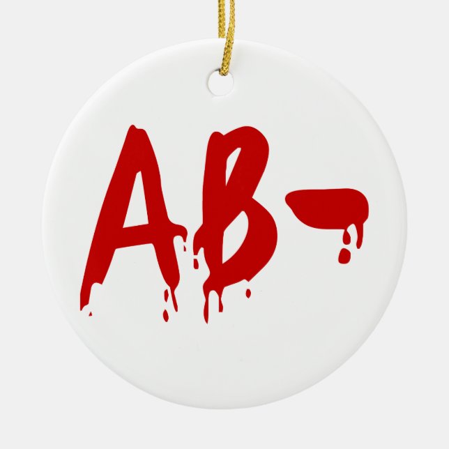 Blood Group AB - Negativ #Horror Hospital Julgransprydnad Keramik (Framsidan)