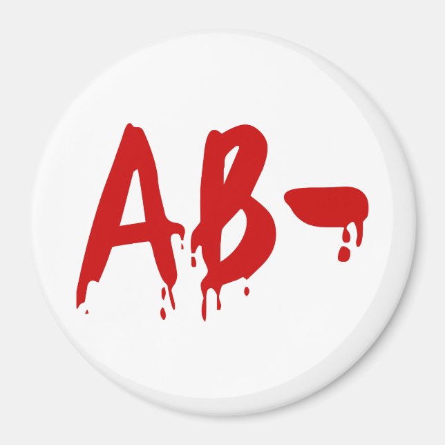 Blood Group AB - Negativ #Horror Hospital Magnet (Framsidan)