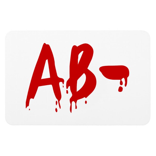 Blood Group AB - Negativ #Horror Hospital Magnet (Horisontell)