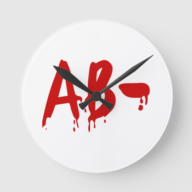Blood Group AB - Negativ #Horror Hospital Rund Klocka (Framsida)