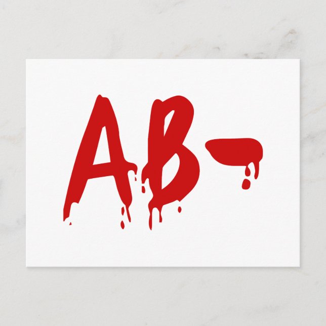 Blood Group AB - Negativ #Horror Hospital Vykort (Framsida)