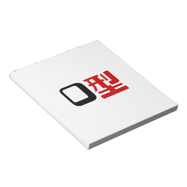 Blood Group O Japanska Kanji Anteckningsblock (Vinklad)