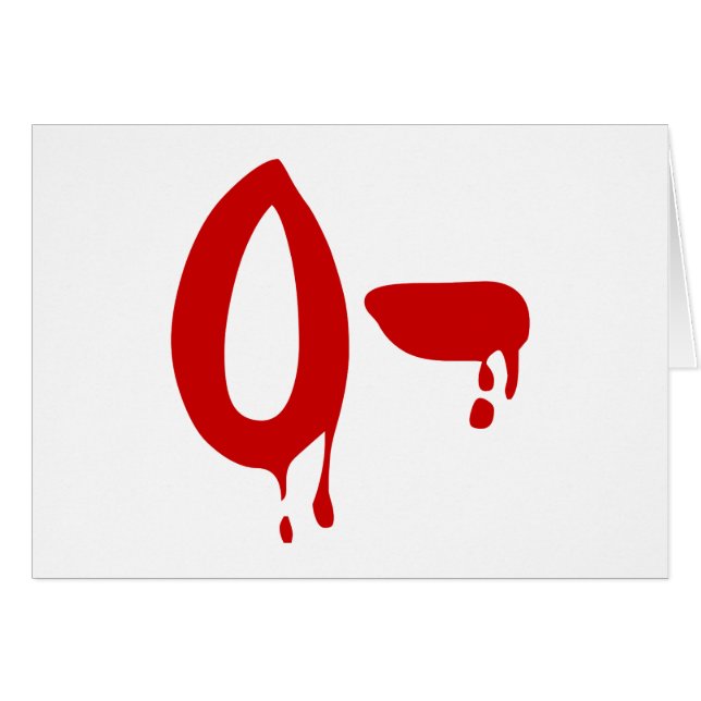 Blood Group O- Negativ #Horror Hospital Hälsningskort (Framsidan Horizontal)