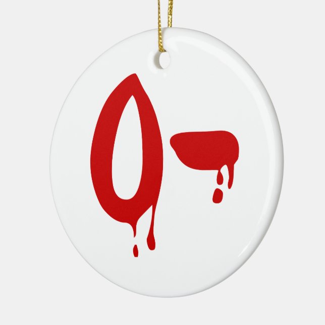 Blood Group O- Negativ #Horror Hospital Julgransprydnad Keramik (Vänster)