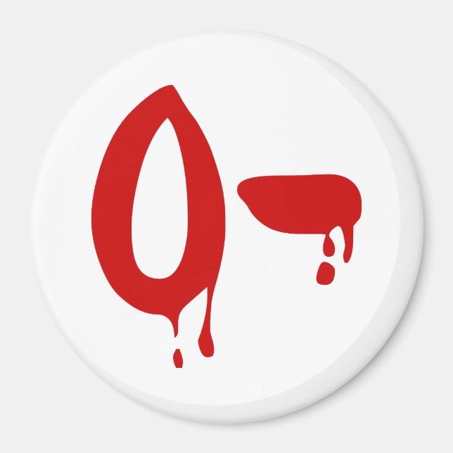 Blood Group O- Negativ #Horror Hospital Magnet (Framsidan)