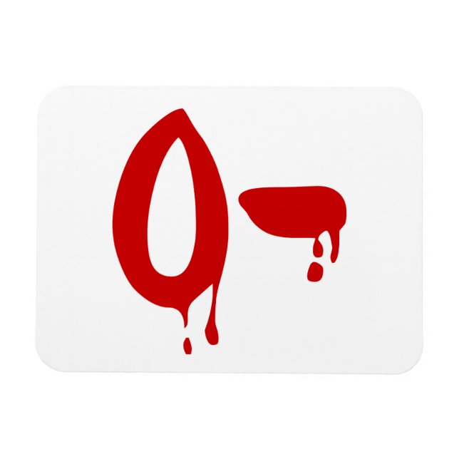 Blood Group O- Negativ #Horror Hospital Magnet (Horisontell)