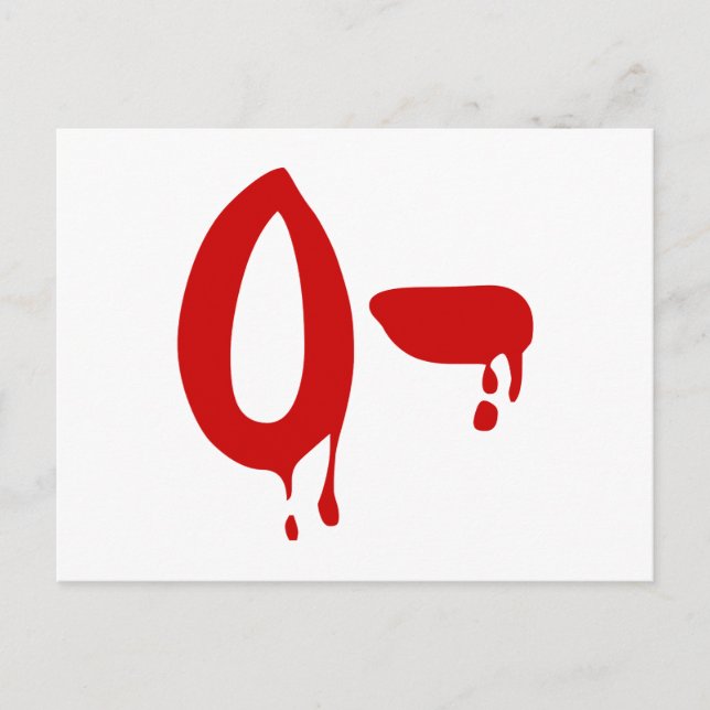 Blood Group O- Negativ #Horror Hospital Vykort (Framsida)