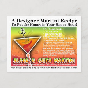 Blood & Guts Halloween Martini Recipe-vykort Vykort