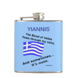 Blood Hellas Flows Veins Någon gång Ouzo Personali Fickplunta