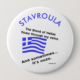 Blood Hellas Flows Veins Någon gång Ouzo Personali Knapp