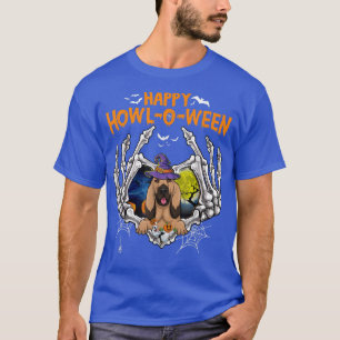 Blood Hound Skeleton Heart Lycklig HowlOWeen Costu T Shirt