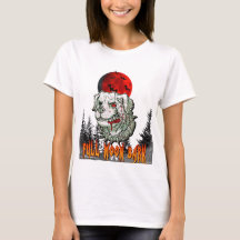 Blood Måne Bark - Zombie Hund Halloween Shirt