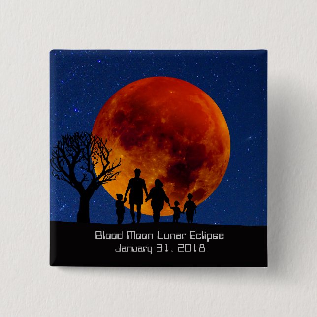 Blood Måne Lunar Eclipse 2018 Knapp (Framsida)