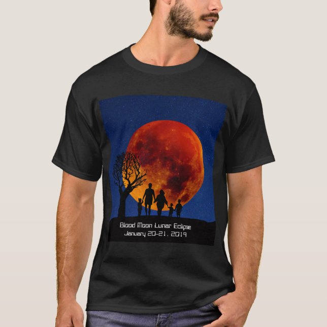 Blood Måne Lunar Eclipse 2019 T Shirt (Framsida)