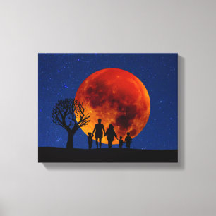 Blood Måne Lunar Eclipse Family Canvastryck