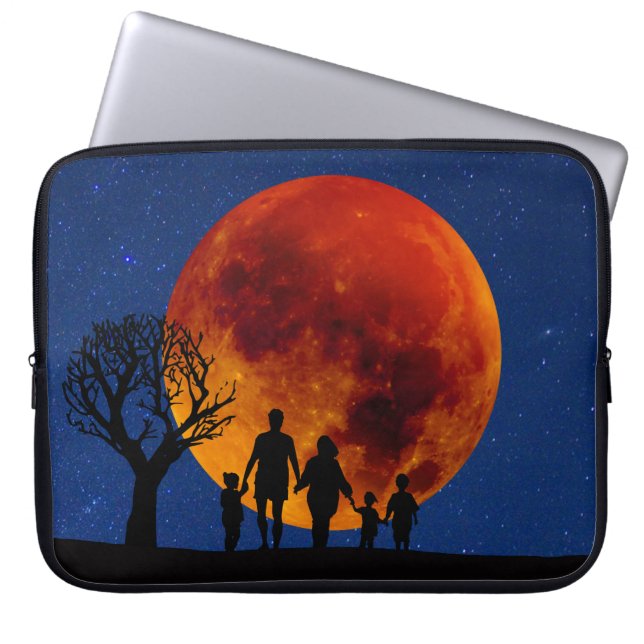 Blood Måne Lunar Eclipse Family Laptop Fodral (Framsidan)