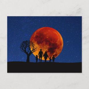 Blood Måne Lunar Eclipse Family Vykort