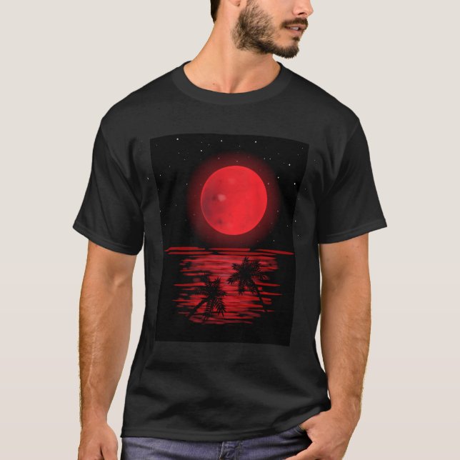 Blood måne lunar elipse nattetid himlar t shirt (Framsida)