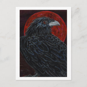 Blood Måne Raven Vykort