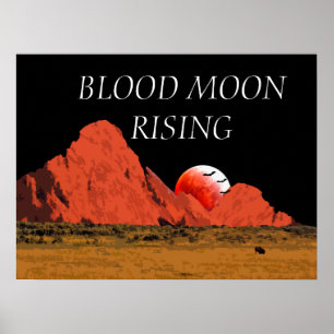 Blood Måne Stigning Digital Art Poster