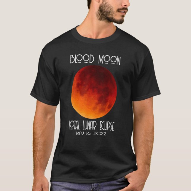 Blood Måne totalt Lunar Eclipse 2022 för Manar Kvi T Shirt (Framsida)