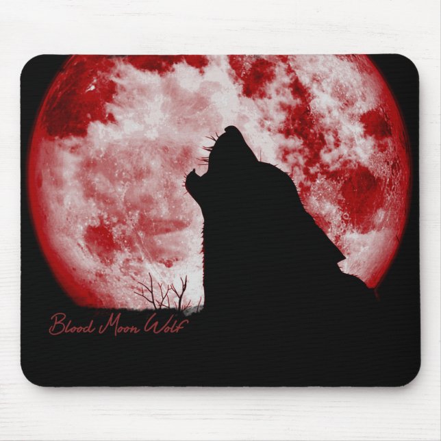 Blood Måne Varg-Mouse Pad Musmatta (Framsidan)