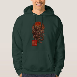 Blood Måne Yokai - Mörk japansk konst Hoodie
