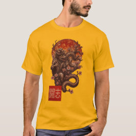 Blood Måne Yokai - Mörk japansk konst T Shirt