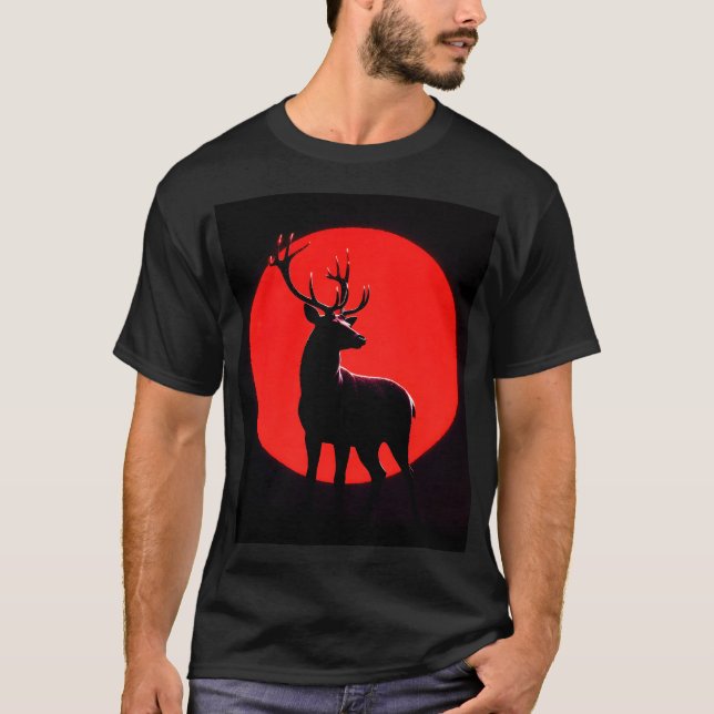 Blood Moon Deer T Shirt (Framsida)
