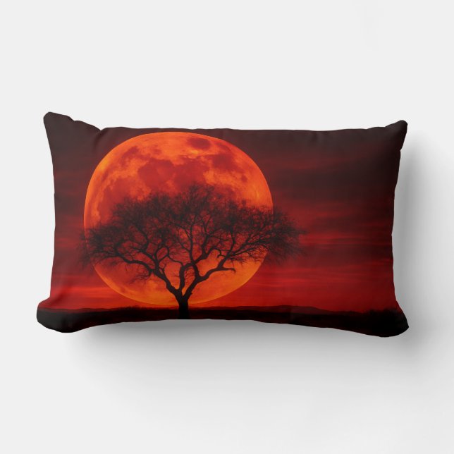 Blood Moon Mesquite Träd Kastkudde - Västerländsk Lumbarkudde (Framsida)