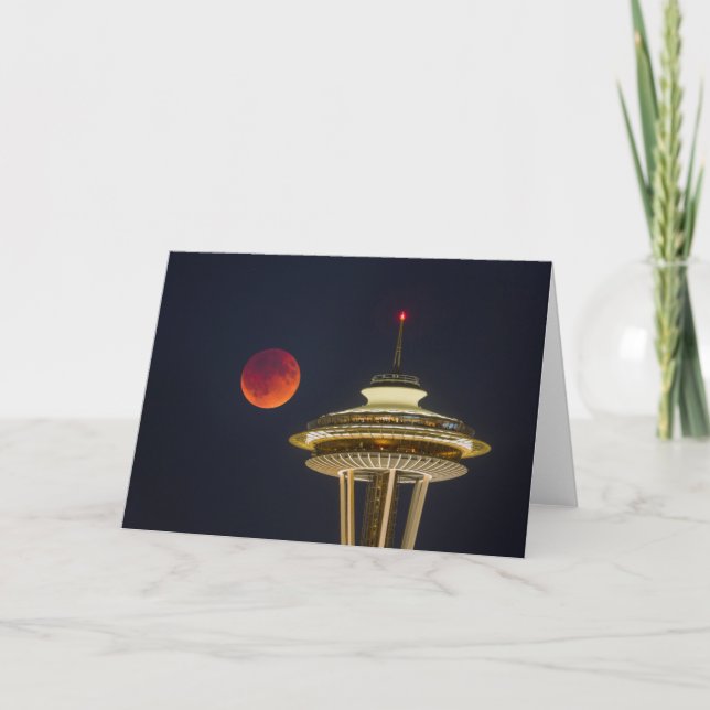 Blood Moon | Seattle Space Needle Kort (Framsida)