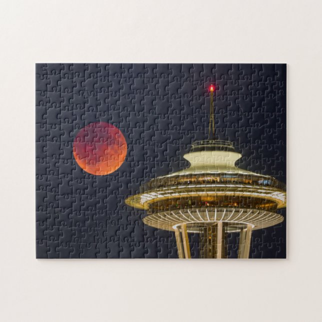 Blood Moon | Seattle Space Needle Pussel (Horisontell)
