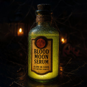 Blood Moon Serum - Halloween Apoteksetikett Klistermärken