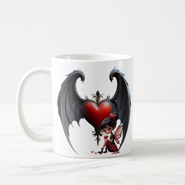 Blood Moon Valentine Älva Kaffemugg (Vänster)