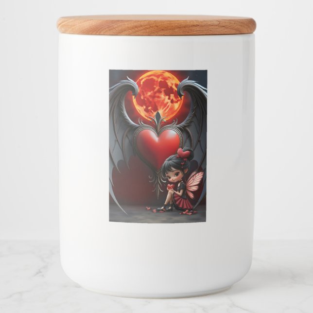 Blood Moon Valentine Älva Mat Etikett (Framsida)