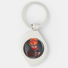 Blood Moon Valentine Älva Swirl Silverfärgad Nyckelring