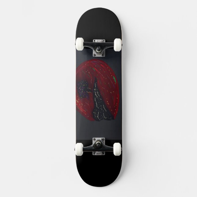 Blood Moonlit Night Skateboard (Framsida)