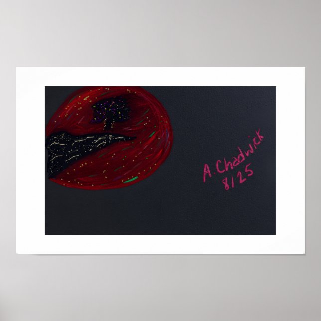 Blood Moonlit Night Square Affisch (Framsidan)